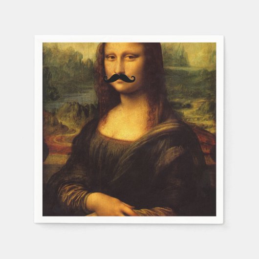 Mona Lisa met Mustache Servet (Voorkant)