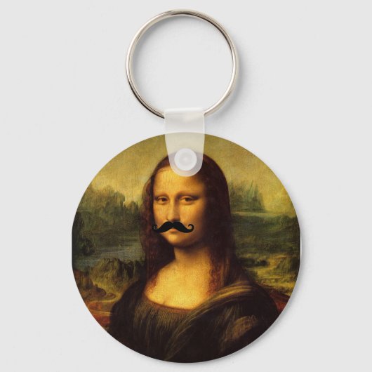 Mona Lisa met Mustache Sleutelhanger (Voorkant)