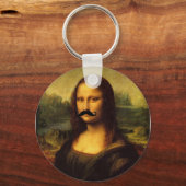 Mona Lisa met Mustache Sleutelhanger (Voorkant)
