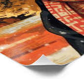 Mona Lisa met muts - winter vibes Perfect Poster (Hoek)
