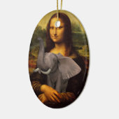 Mona Lisa met olifant Keramisch Ornament (Links)