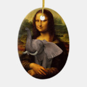 Mona Lisa met olifant Keramisch Ornament (Voorkant)