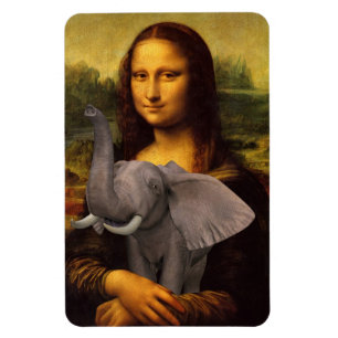Mona Lisa met olifant Magneet