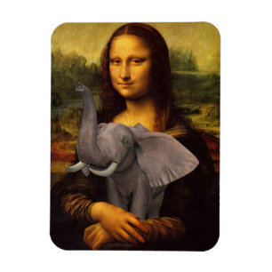 Mona Lisa met olifant Magneet