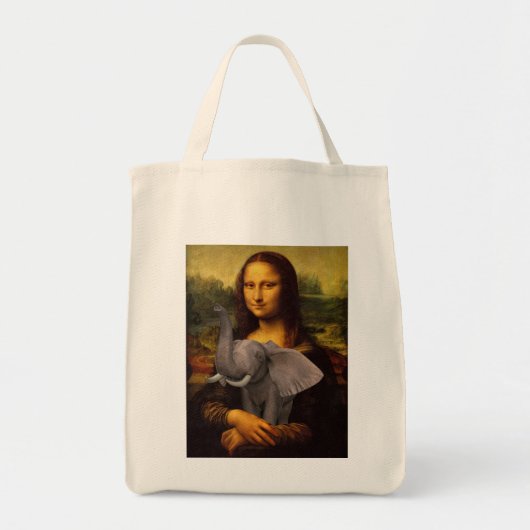 Mona Lisa met olifant Tote Bag (Voorkant)