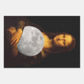 Mona Lisa met olifante Giraffe Moon Inpakpapier Vel (Voorkant 3)