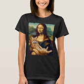 Mona Lisa met Oranje kattenschilderkunst T-shirt (Voorkant)