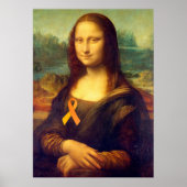 Mona Lisa met Oranje lintje Poster (Voorkant)