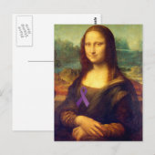 Mona Lisa met Paars lintje Briefkaart (Voorkant / Achterkant)