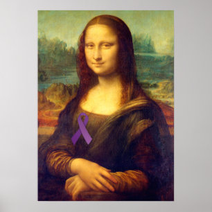Mona Lisa met Paars lintje Poster