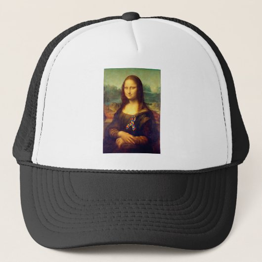 Mona Lisa met puzzel lint Trucker Pet (Voorkant)