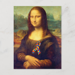 Mona Lisa met Puzzle Ribbon Briefkaart