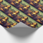Mona Lisa met Puzzle Ribbon Cadeaupapier (Hoek)