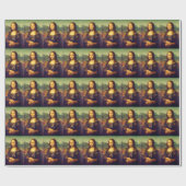 Mona Lisa met Puzzle Ribbon Cadeaupapier (Vlak)