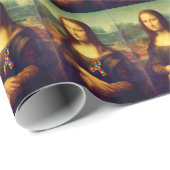 Mona Lisa met Puzzle Ribbon Cadeaupapier (Rol Hoek)