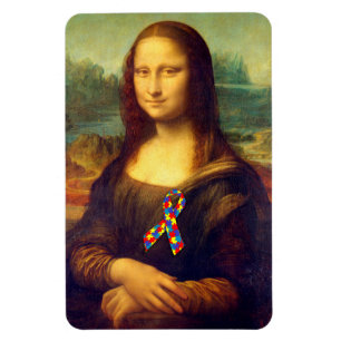 Mona Lisa met Puzzle Ribbon Magneet