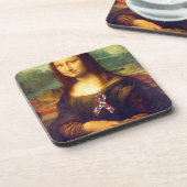 Mona Lisa met Puzzle Ribbon Onderzetter (Linkerzijde)