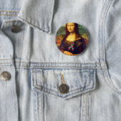 Mona Lisa met Puzzle Ribbon Ronde Button 5,7 Cm (In situ)