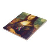Mona Lisa met Puzzle Ribbon Tegeltje (Zijkant)