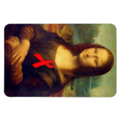 Mona Lisa met rood lintje Magneet (Horizontaal)