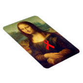 Mona Lisa met rood lintje Magneet (Rechterzijde)