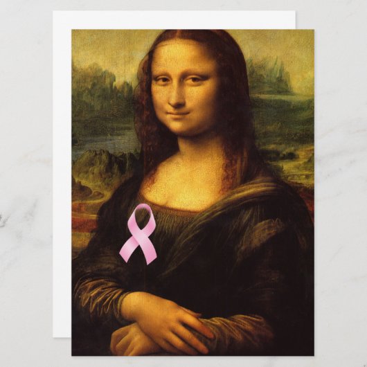 Mona Lisa met roze lint (Voorkant / Achterkant)