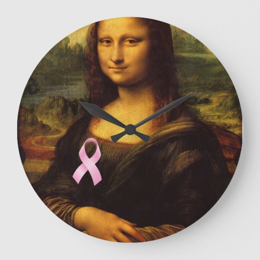 Mona Lisa met roze lint Grote Klok (Voorkant)