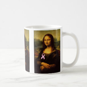 Mona Lisa met roze lint Koffiemok
