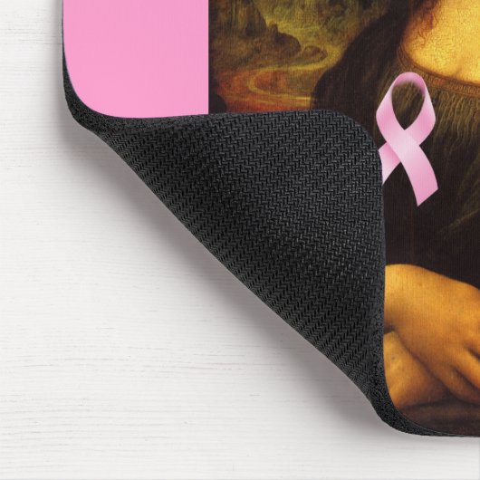 Mona Lisa met roze lint Muismat (Hoek)