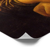 Mona Lisa met roze lint Poster (Hoek)