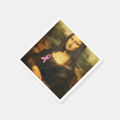 Mona Lisa met roze lint Servet (Hoek)