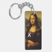 Mona Lisa met roze lint Sleutelhanger (Voorkant Links)
