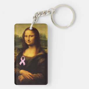 Mona Lisa met roze lint Sleutelhanger