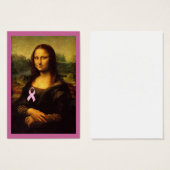 Mona Lisa met roze lint Visitekaartjes (Voorkant /achterkant)