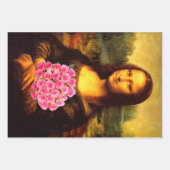 Mona Lisa met Rozen Inpakpapier Vel (Voorkant 3)