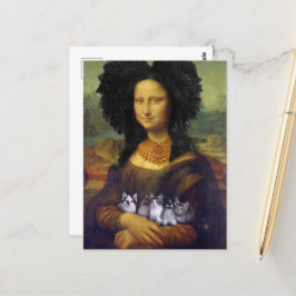 Mona Lisa met schattige kittens Leonardo da Vinci Briefkaart