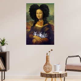 Mona Lisa met schattige kittens Leonardo da Vinci Poster