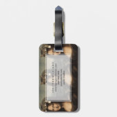 Mona Lisa met slapende kat Bagagelabel (Achterkant verticaal)