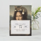 Mona Lisa met slapende kat Kaart (Staand voorkant)