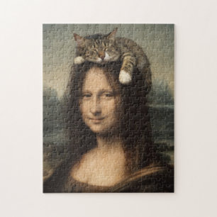 Mona Lisa met slapende kat                        Legpuzzel