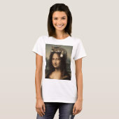Mona Lisa met slapende kat T-shirt (Voorkant volledig)