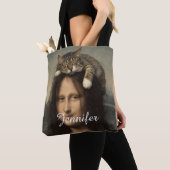Mona Lisa met slapende kat                        Tote Bag (Dichtbij)