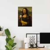 Mona Lisa met Toiletborstel Poster (Thuiskantoor)
