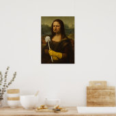 Mona Lisa met Toiletborstel Poster (Keuken)