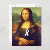 Mona Lisa met wit lintje Briefkaart (Voorkant / Achterkant)