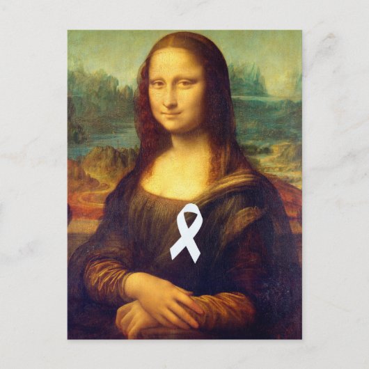 Mona Lisa met wit lintje Briefkaart (Voorkant)