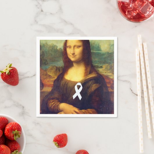 Mona Lisa met wit lintje Servetten (Insitu)