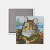 Mona Lisa Mouse Parody Waterverf Art Magneet (Voorkant / Achterkant)