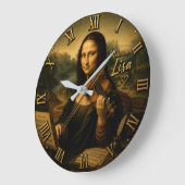 Mona Lisa Musician Funny Violin Player Grote Klok (Hoek)