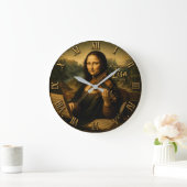 Mona Lisa Musician Funny Violin Player Grote Klok (Huis)